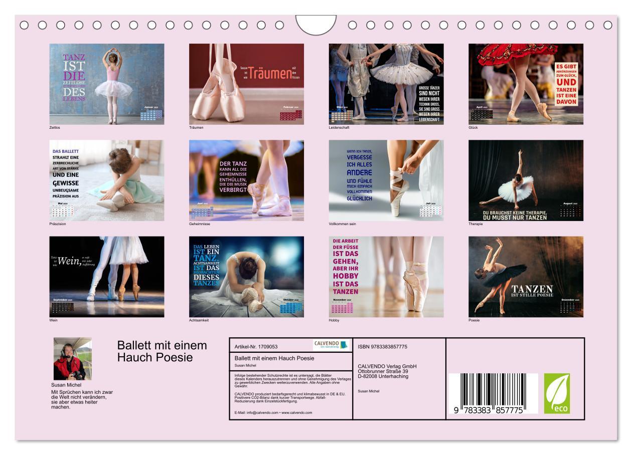 Bild: 9783383857775 | Ballett mit einem Hauch Poesie (Wandkalender 2025 DIN A4 quer),...