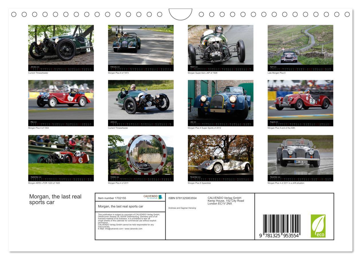 Bild: 9781325953554 | Morgan, the last real sports car (Wall Calendar 2025 DIN A4...