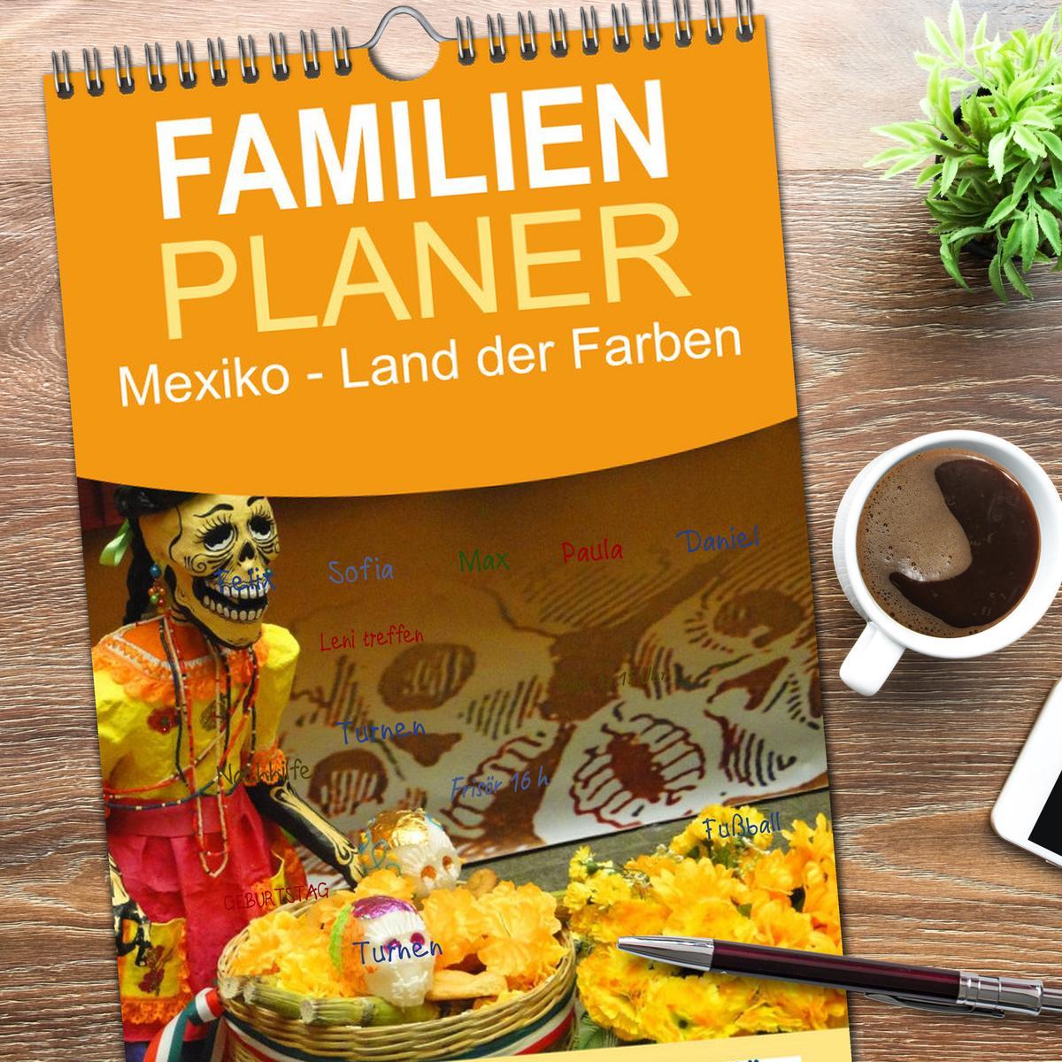 Bild: 9783457119747 | Familienplaner 2025 - Mexiko - Land der Farben mit 5 Spalten...