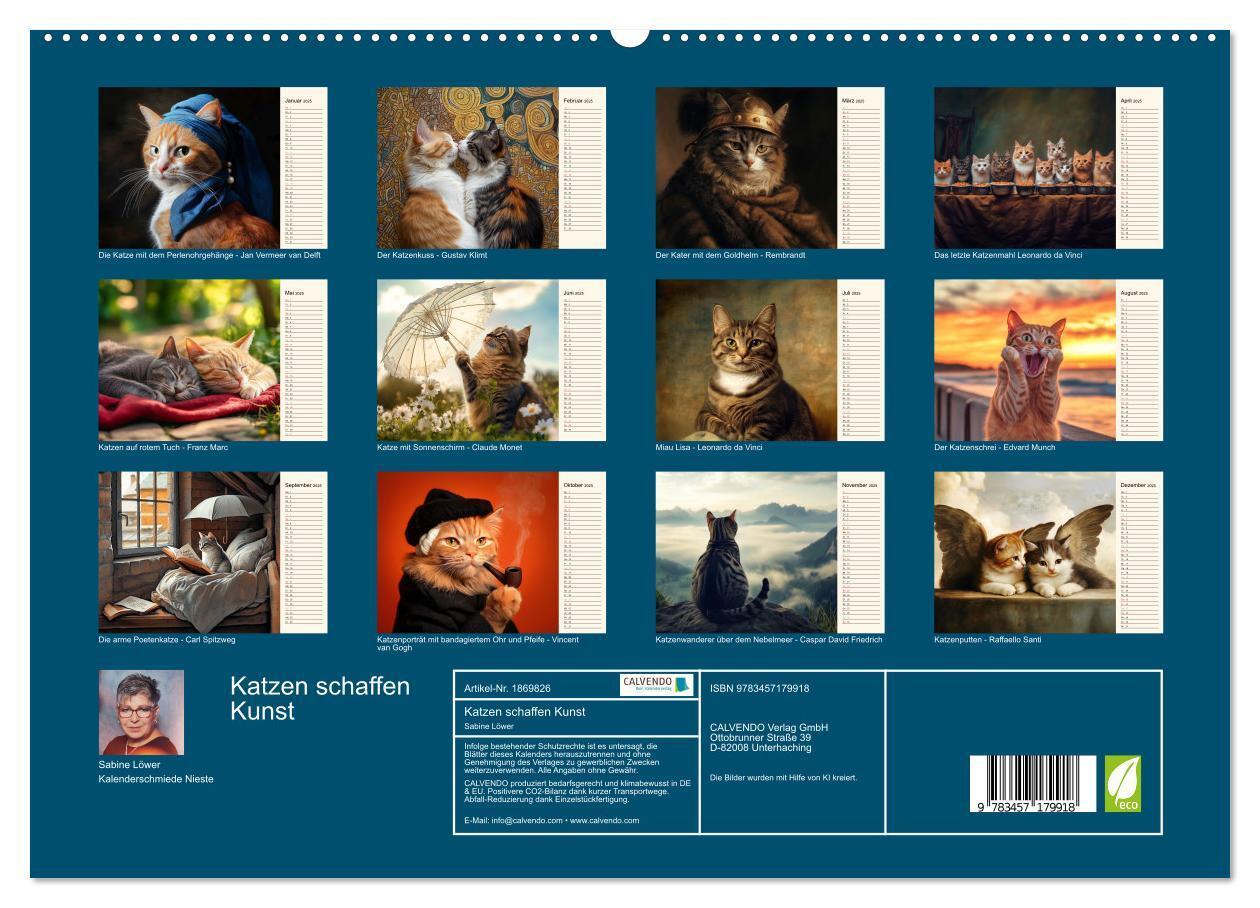 Bild: 9783457179918 | Katzen schaffen Kunst (hochwertiger Premium Wandkalender 2025 DIN...