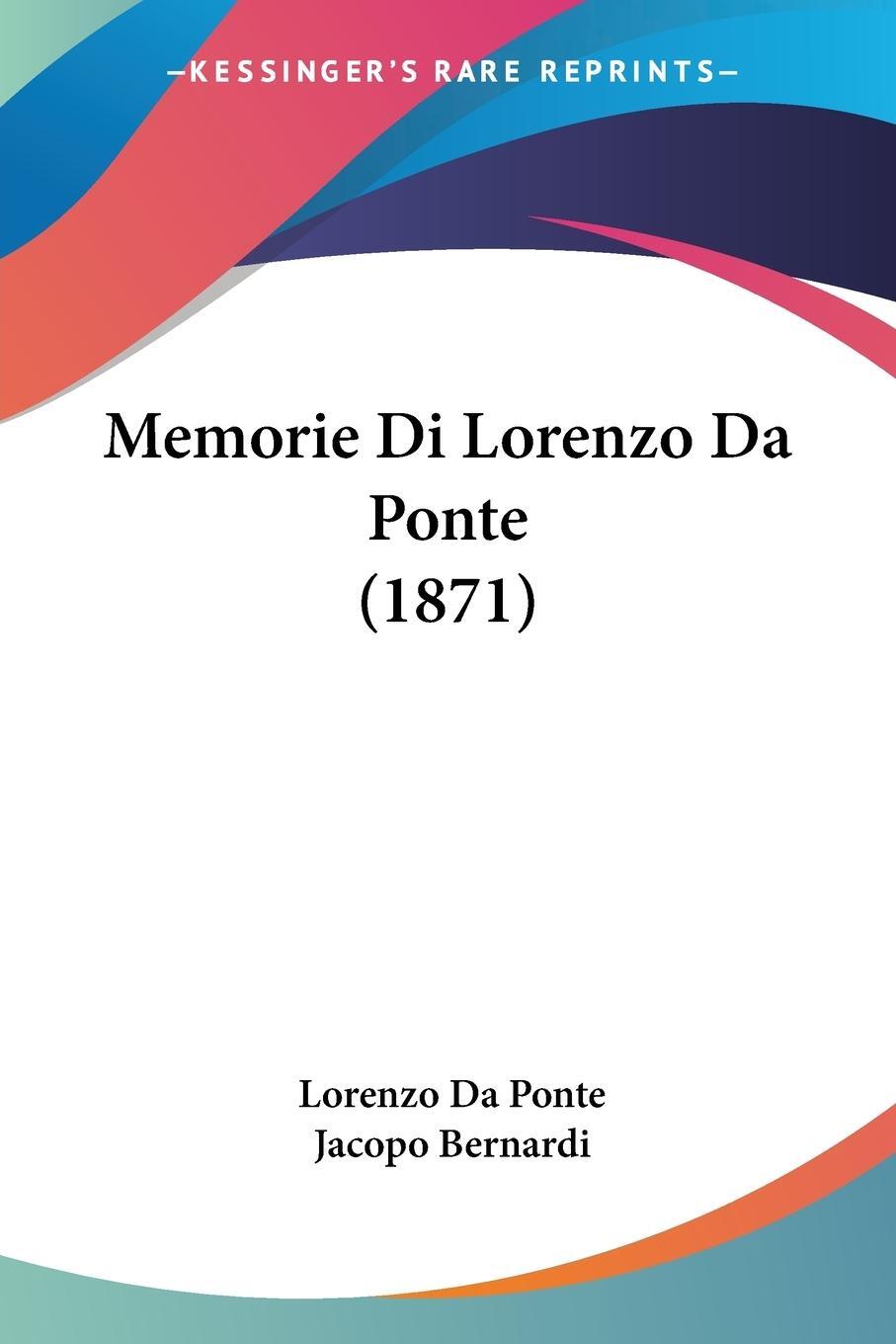 Cover: 9781160193061 | Memorie Di Lorenzo Da Ponte (1871) | Lorenzo Da Ponte | Taschenbuch