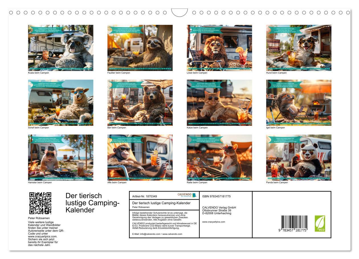 Bild: 9783457181775 | Der tierisch lustige Camping-Kalender (Wandkalender 2025 DIN A3...