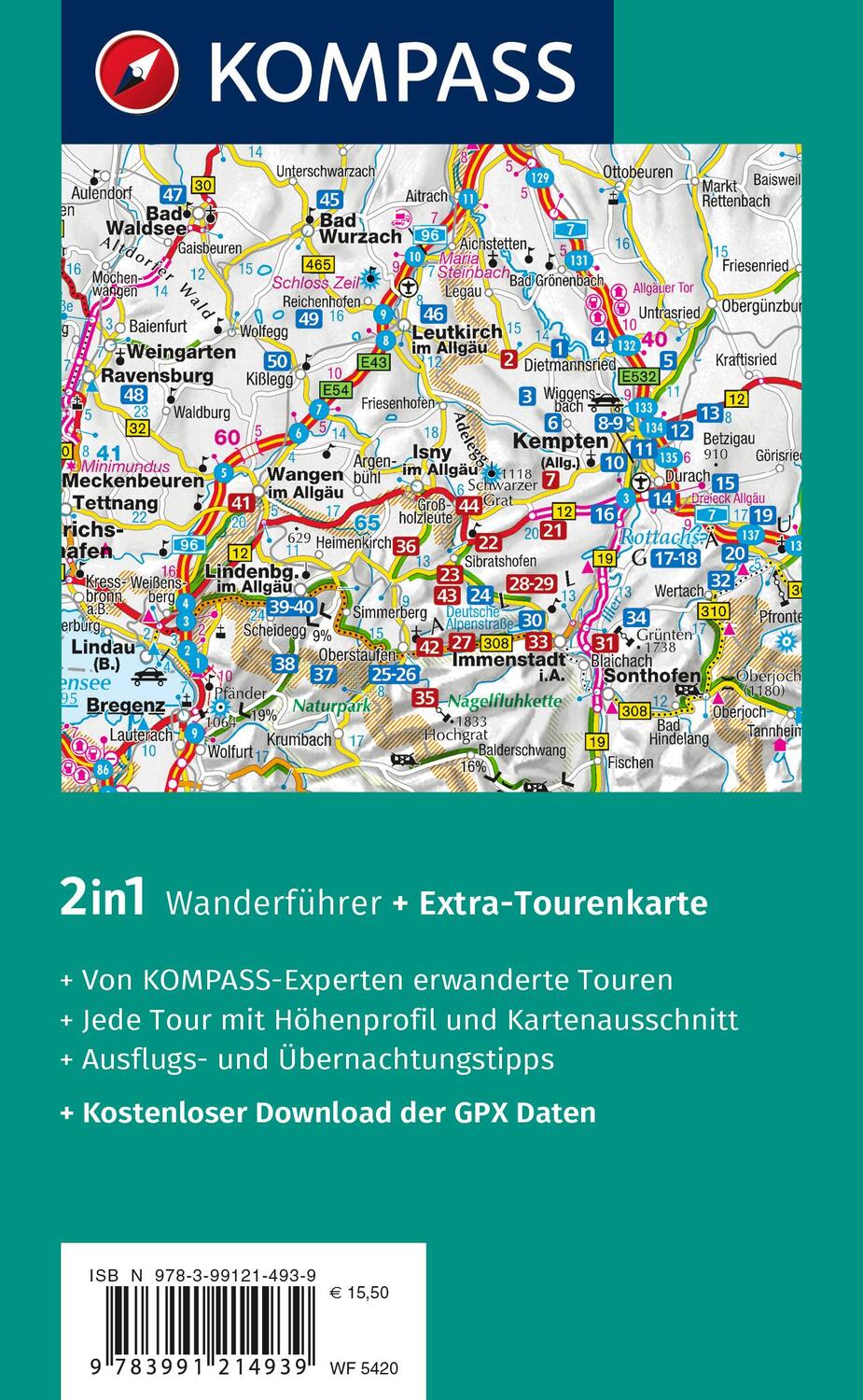 Rückseite: 9783991214939 | KOMPASS Wanderführer Oberallgäu, 50 Touren | Walter Theil | Buch