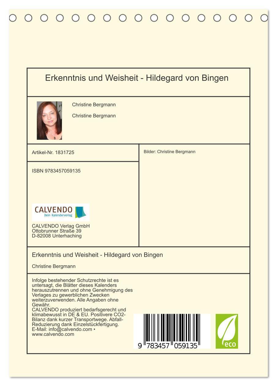 Bild: 9783457059135 | Erkenntnis und Weisheit - Hildegard von Bingen (Tischkalender 2025...