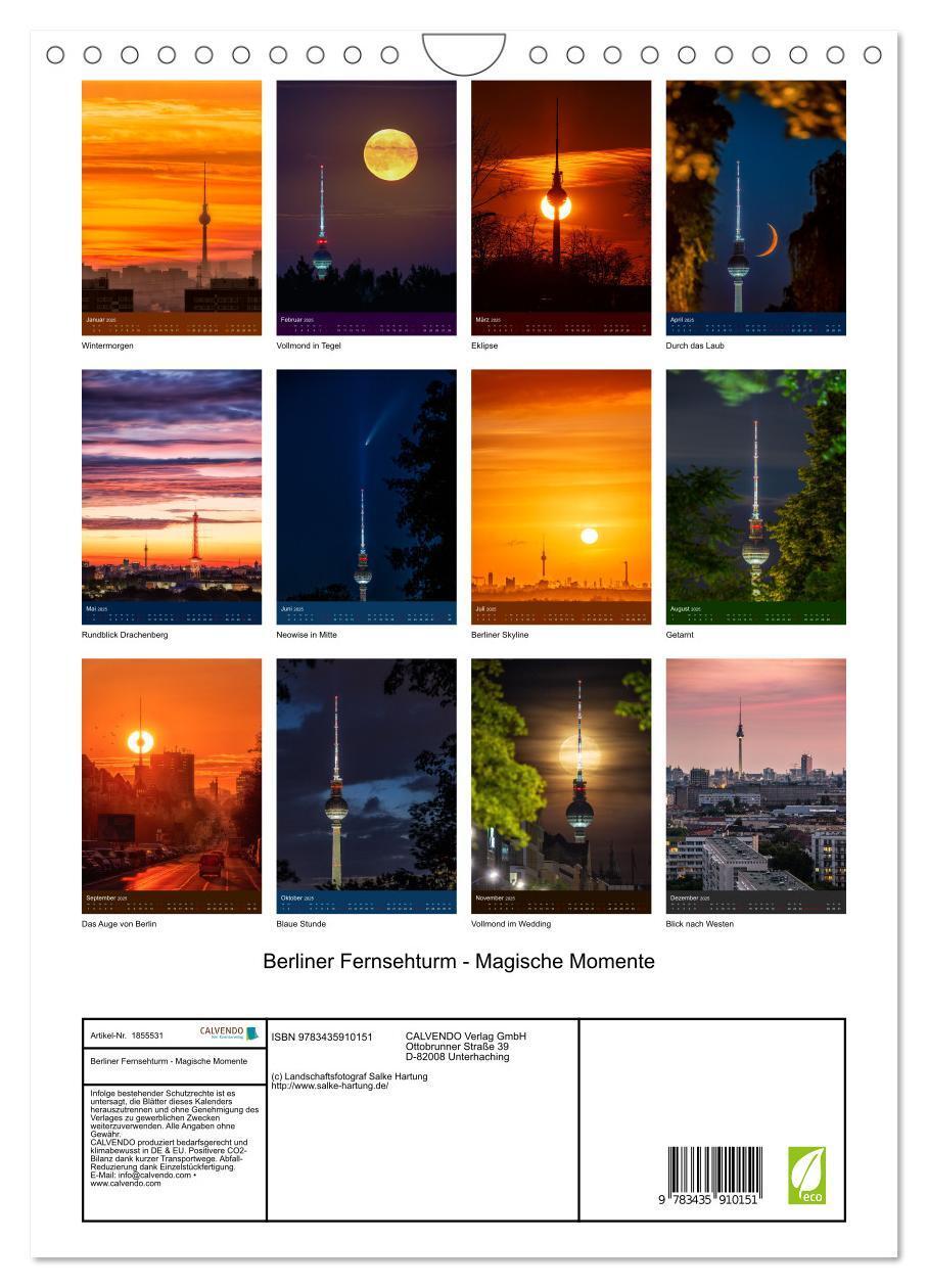 Bild: 9783435910151 | Berliner Fernsehturm - Magische Momente (Wandkalender 2025 DIN A4...