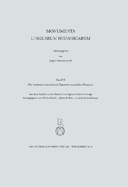 Cover: 9783954901975 | Die vorrömische einheimische Toponymie des antiken Hispanien | Buch