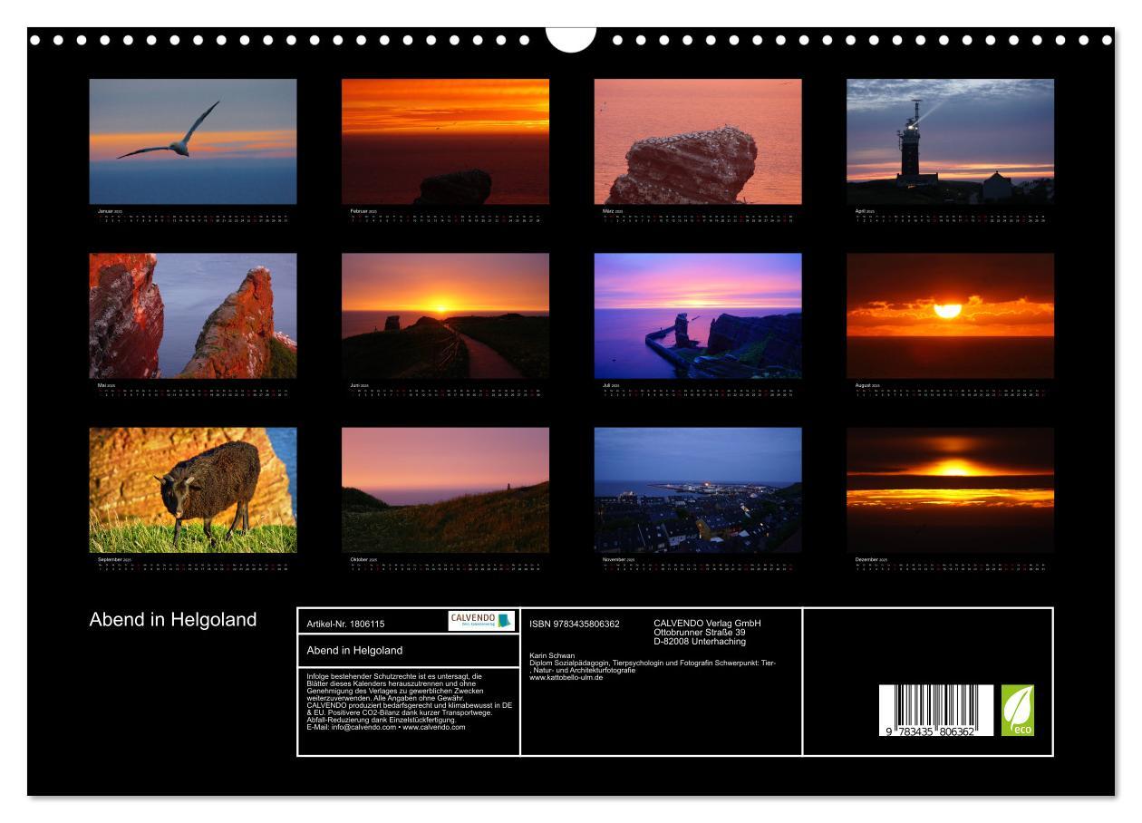 Bild: 9783435806362 | Abend in Helgoland (Wandkalender 2025 DIN A3 quer), CALVENDO...