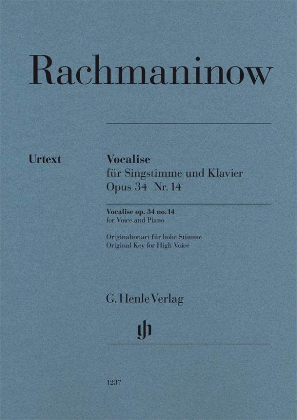 Cover: 9790201812373 | Vocalise op. 34 no. 14 for Voice and Piano | Sergej Rachmaninow | Buch