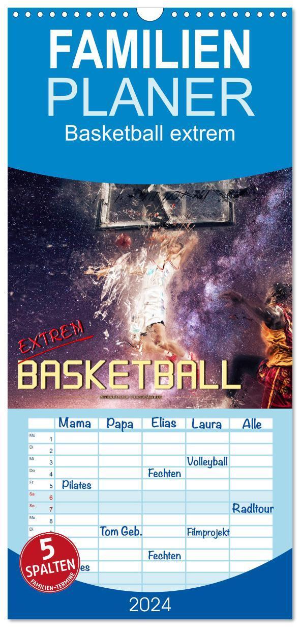 Cover: 9783383109553 | Familienplaner 2024 - Basketball extrem mit 5 Spalten...