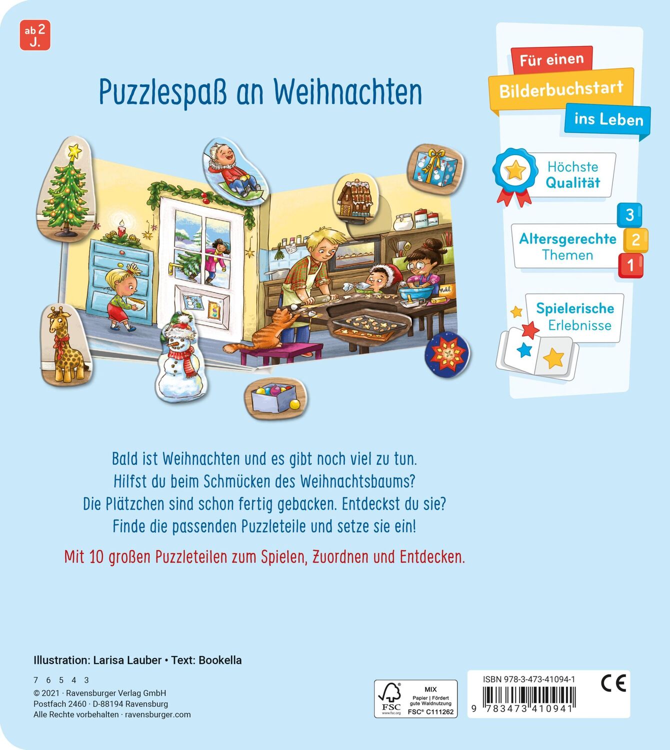 Rückseite: 9783473410941 | Mein großes Puzzle-Spielbuch: Weihnachten | Bookella Bookella | Buch