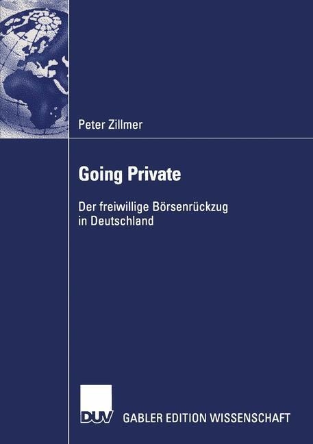 Cover: 9783824479177 | Going Private | Der freiwillige Börsenrückzug in Deutschland | Zillmer