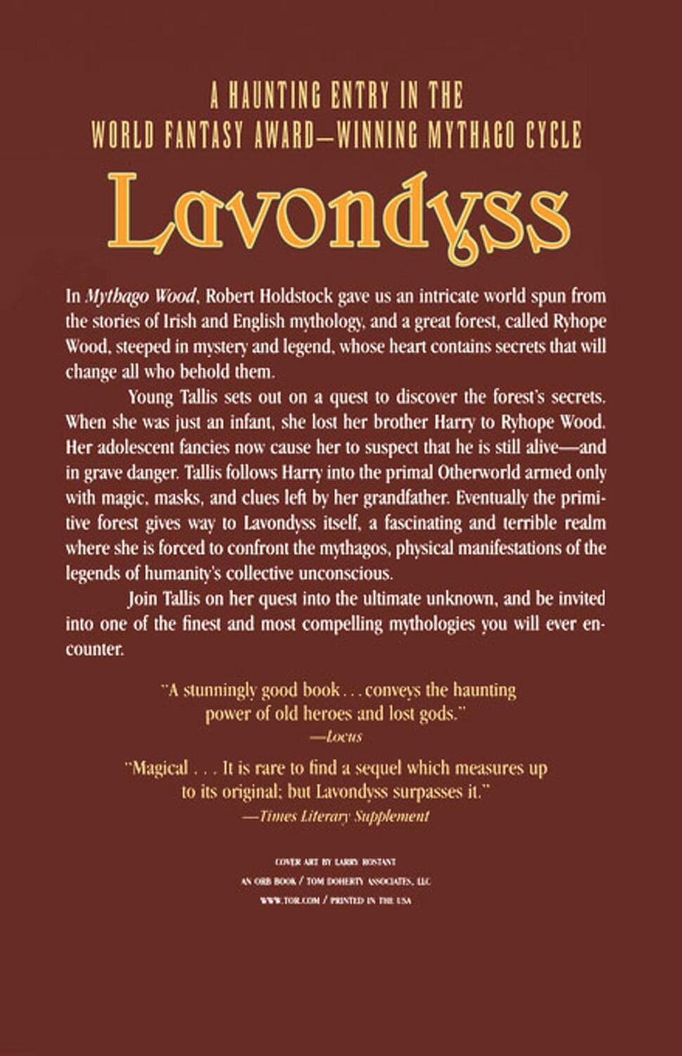 Rückseite: 9780765307316 | Lavondyss | Journey to an Unknown Region | Robert Holdstock | Buch
