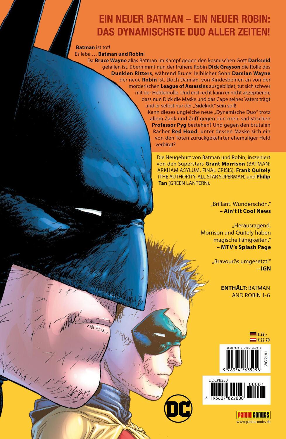 Rückseite: 9783741635298 | Batman &amp; Robin (Neuauflage) | Bd. 1 (von 3): Batman Reborn | Morrison