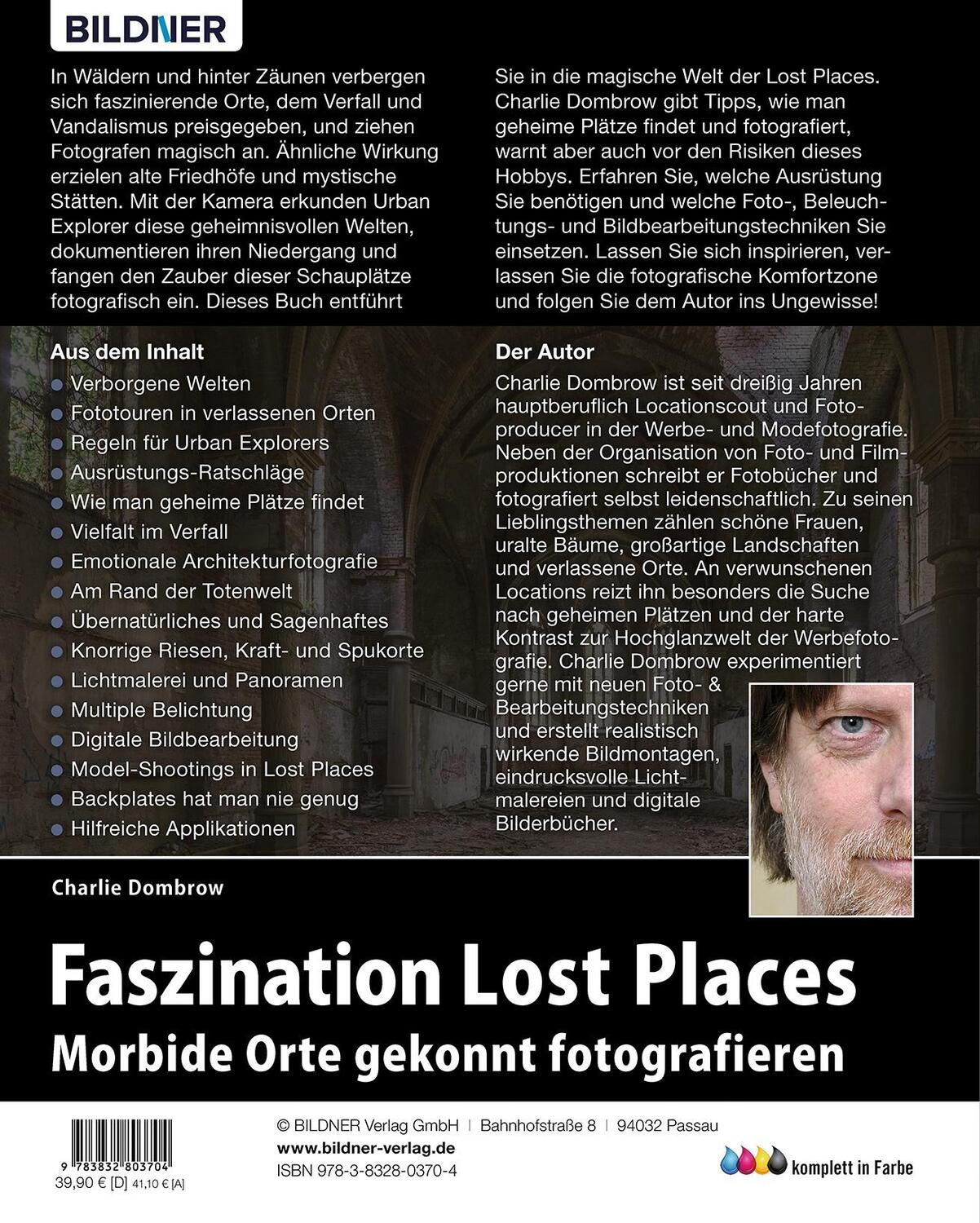 Rückseite: 9783832803704 | Faszination Lost Places | Charlie Dombrow | Buch | 288 S. | Deutsch
