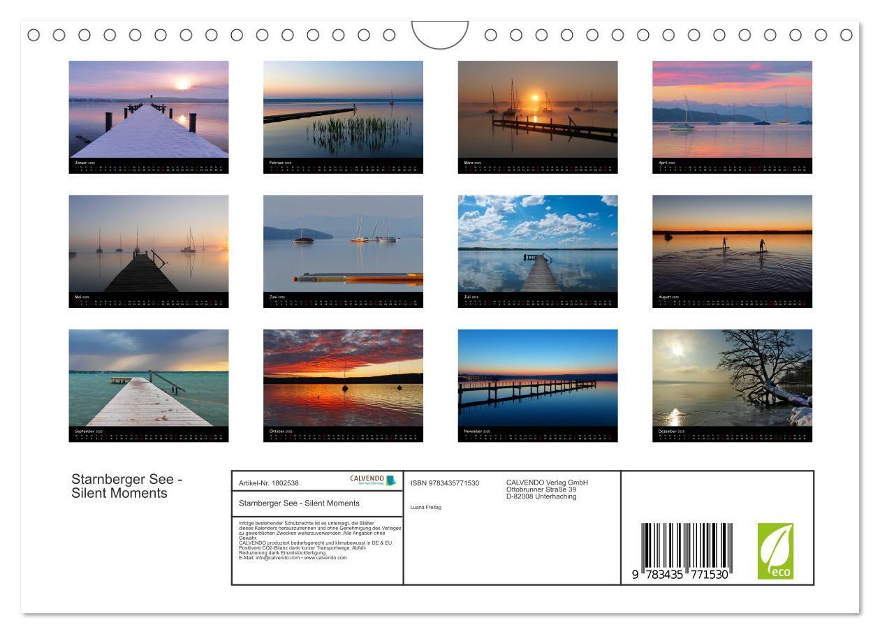 Bild: 9783435771530 | Starnberger See - Silent Moments (Wandkalender 2025 DIN A4 quer),...