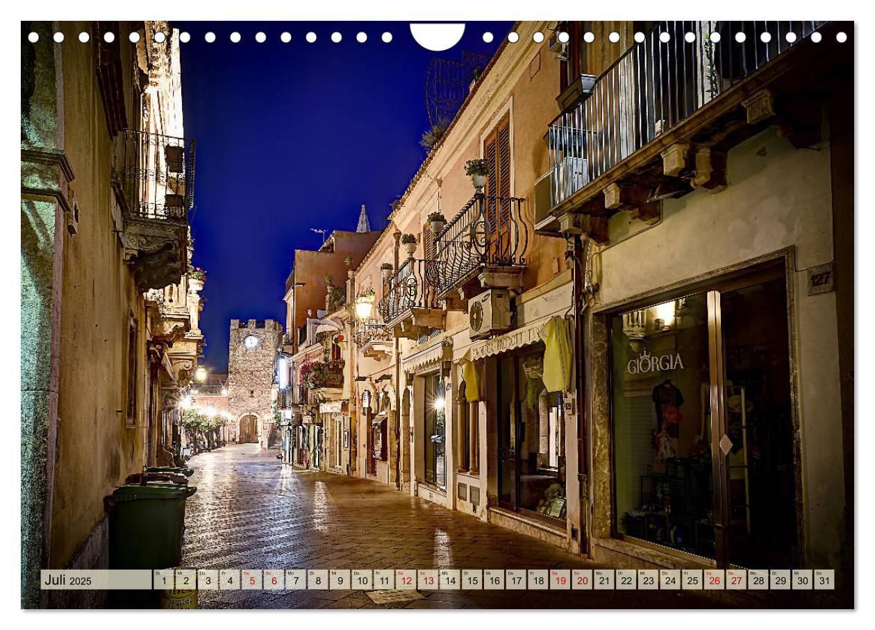 Bild: 9783435278039 | Taormina zur blauen Stunde (Wandkalender 2025 DIN A4 quer),...