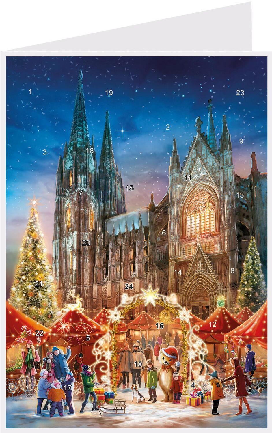Cover: 4025985043329 | Postkarten-Adventskalender "Kölner Dom" | Papier-Adventskalender