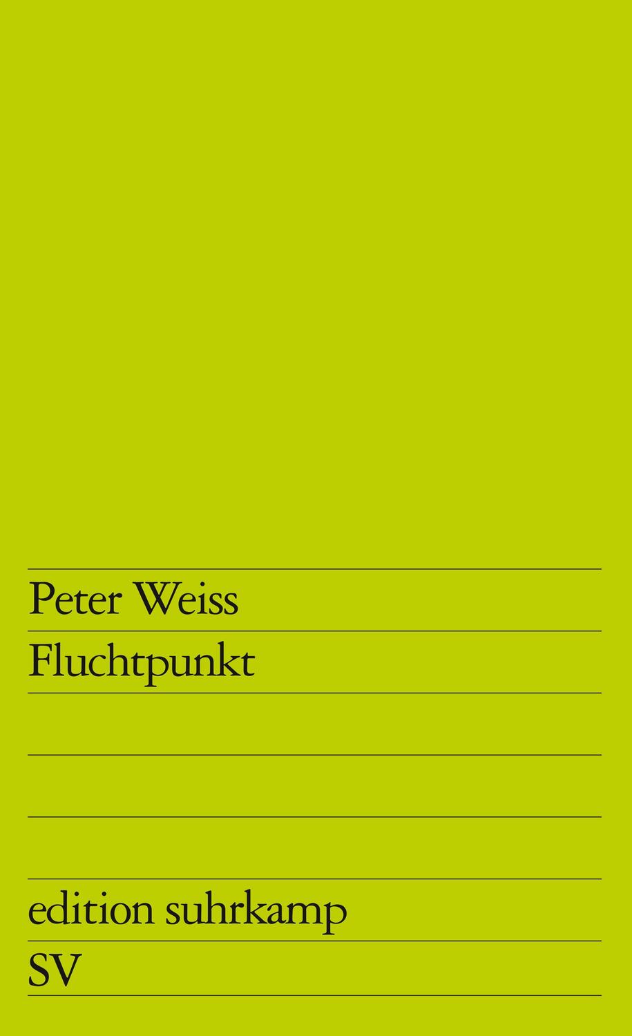 Cover: 9783518101254 | Fluchtpunkt | Peter Weiss | Taschenbuch | edition suhrkamp | 200 S.