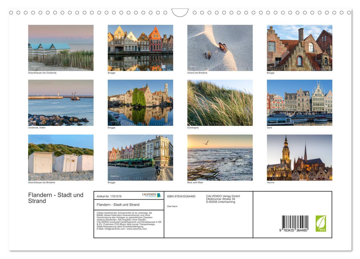 Bild: 9783435364480 | Flandern - Stadt und Strand (Wandkalender 2025 DIN A3 quer),...