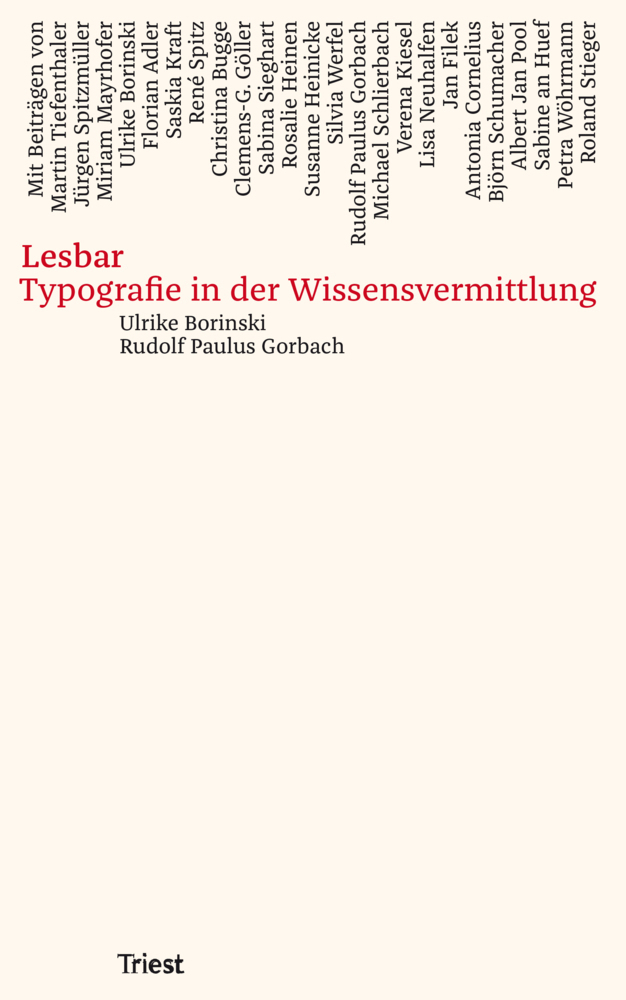 Cover: 9783038630395 | Lesbar | Typografie in der Wissensvermittlung | Gorbach (u. a.) | Buch