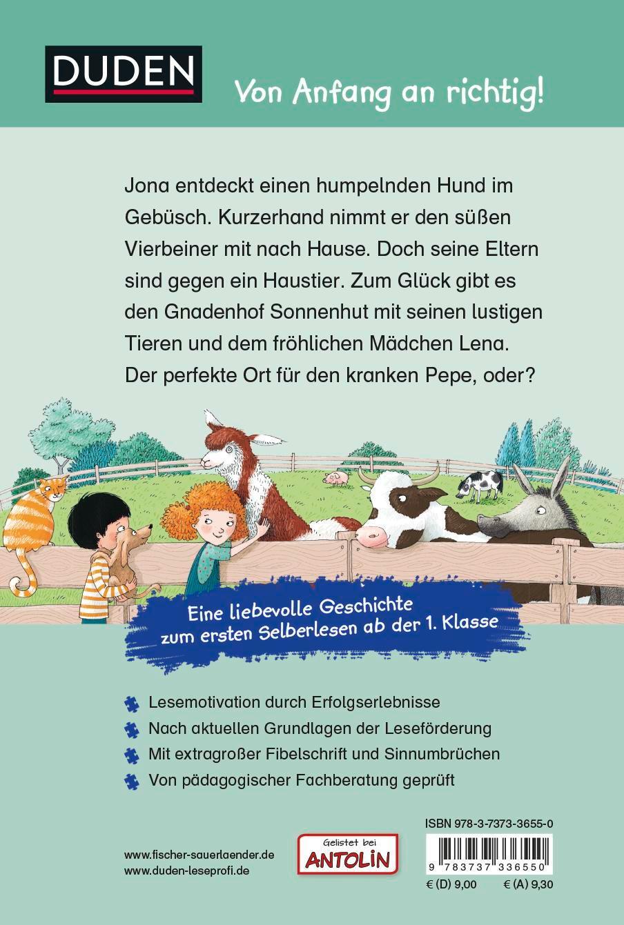 Rückseite: 9783737336550 | Duden Leseprofi - Rettung für Hund Pepe, 1. Klasse | Annette Moser