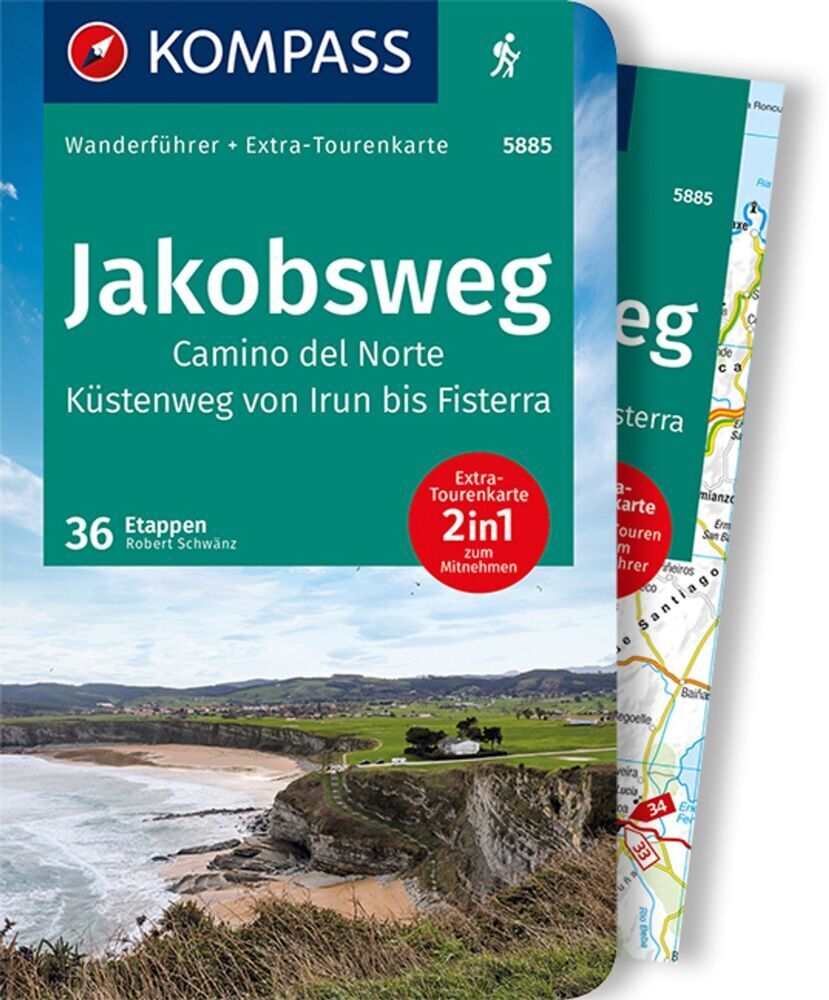 Cover: 9783991211426 | KOMPASS Wanderführer Jakobsweg Camino del Norte, 60 Touren mit...