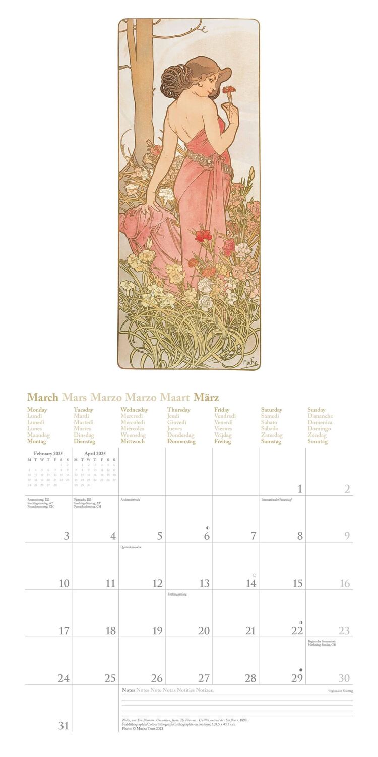 Bild: 4002725994134 | Mucha 2025 - Wand-Kalender - Broschüren-Kalender - 30x30 -30x60...