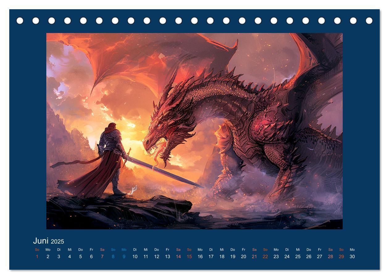 Bild: 9783383821455 | Drachenkrieger (Tischkalender 2025 DIN A5 quer), CALVENDO...