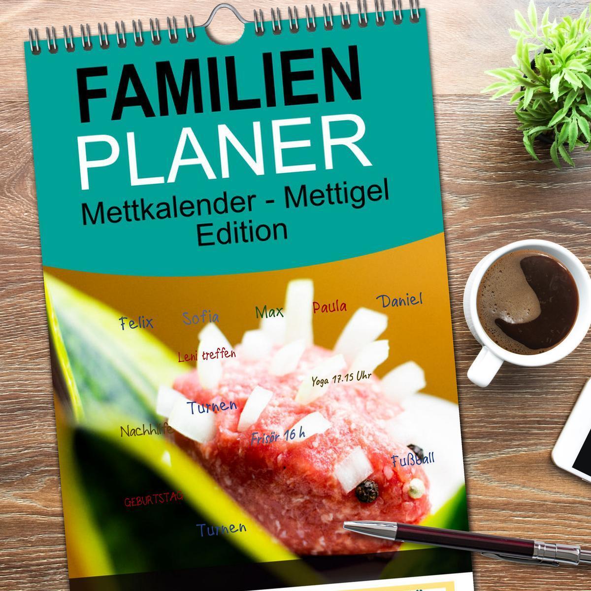 Bild: 9783457103241 | Familienplaner 2025 - Mettkalender - Mettigel Edition mit 5 Spalten...