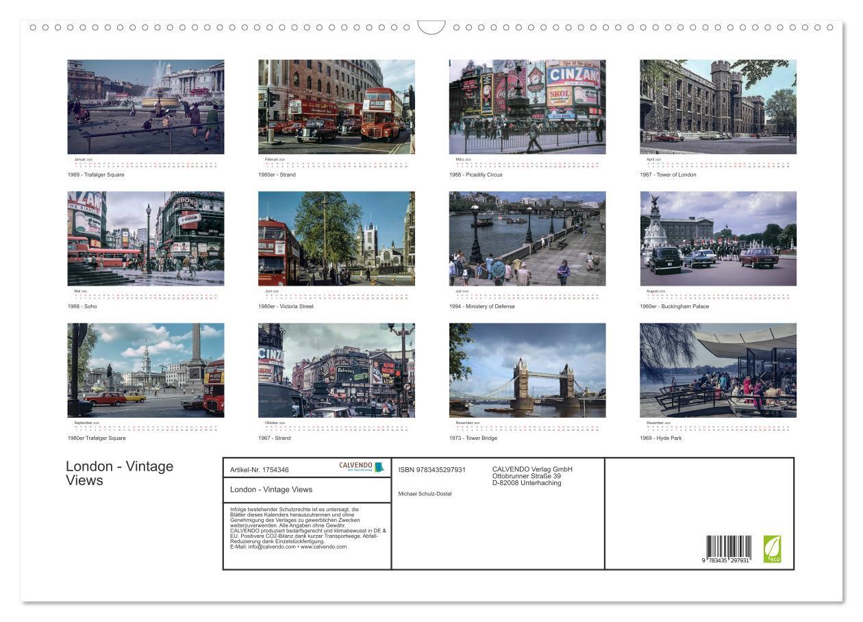 Bild: 9783435297931 | London - Vintage Views (Wandkalender 2025 DIN A2 quer), CALVENDO...