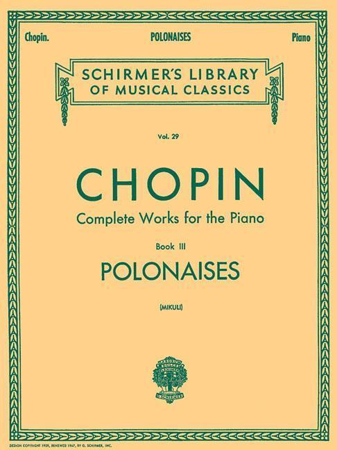 Cover: 9780793552610 | Polonaises: Schirmer Library of Classics Volume 29 Piano Solo | Mikuli