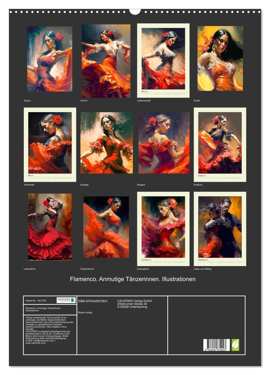 Bild: 9783435872923 | Flamenco. Anmutige Tänzerinnen. Illustrationen (Wandkalender 2025...