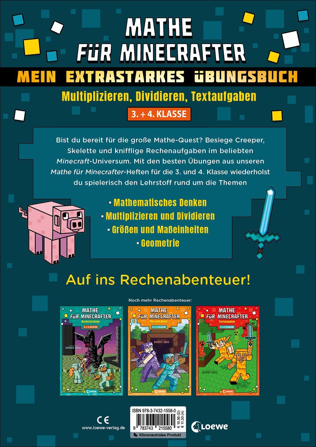 Rückseite: 9783743215580 | Mathe für Minecrafter - Mein extrastarkes Übungsbuch | Rätseln | Buch