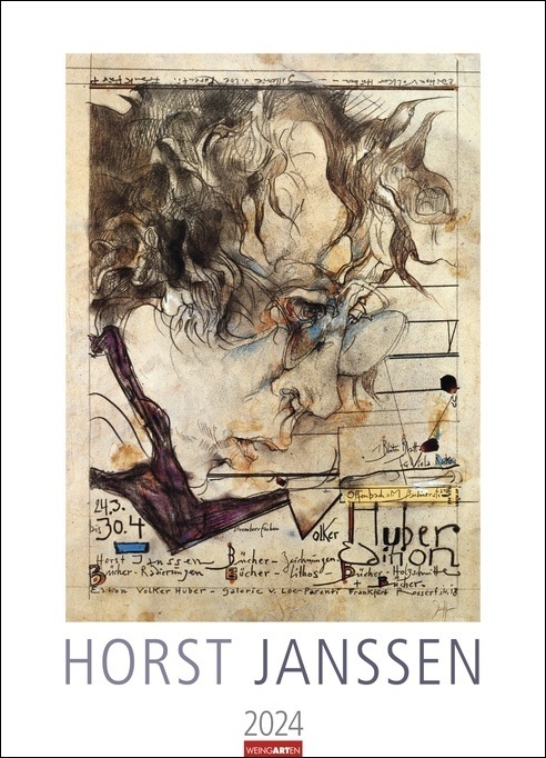 Cover: 9783840084683 | Horst Janssen Kalender 2024. Werke des deutschen Grafikers und...