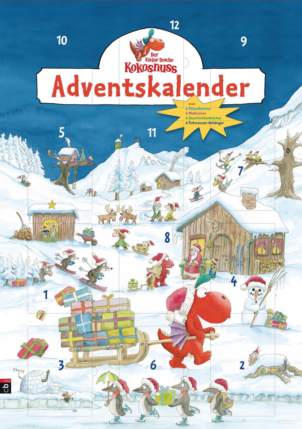 Cover: 9783570154250 | Der kleine Drache Kokosnuss Adventskalender | Weihnachtsdorf | Siegner