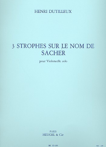 Cover: 9790047326300 | Trois Strophes Sur Le Nom De Sacher | Henri Dutilleux | Buch