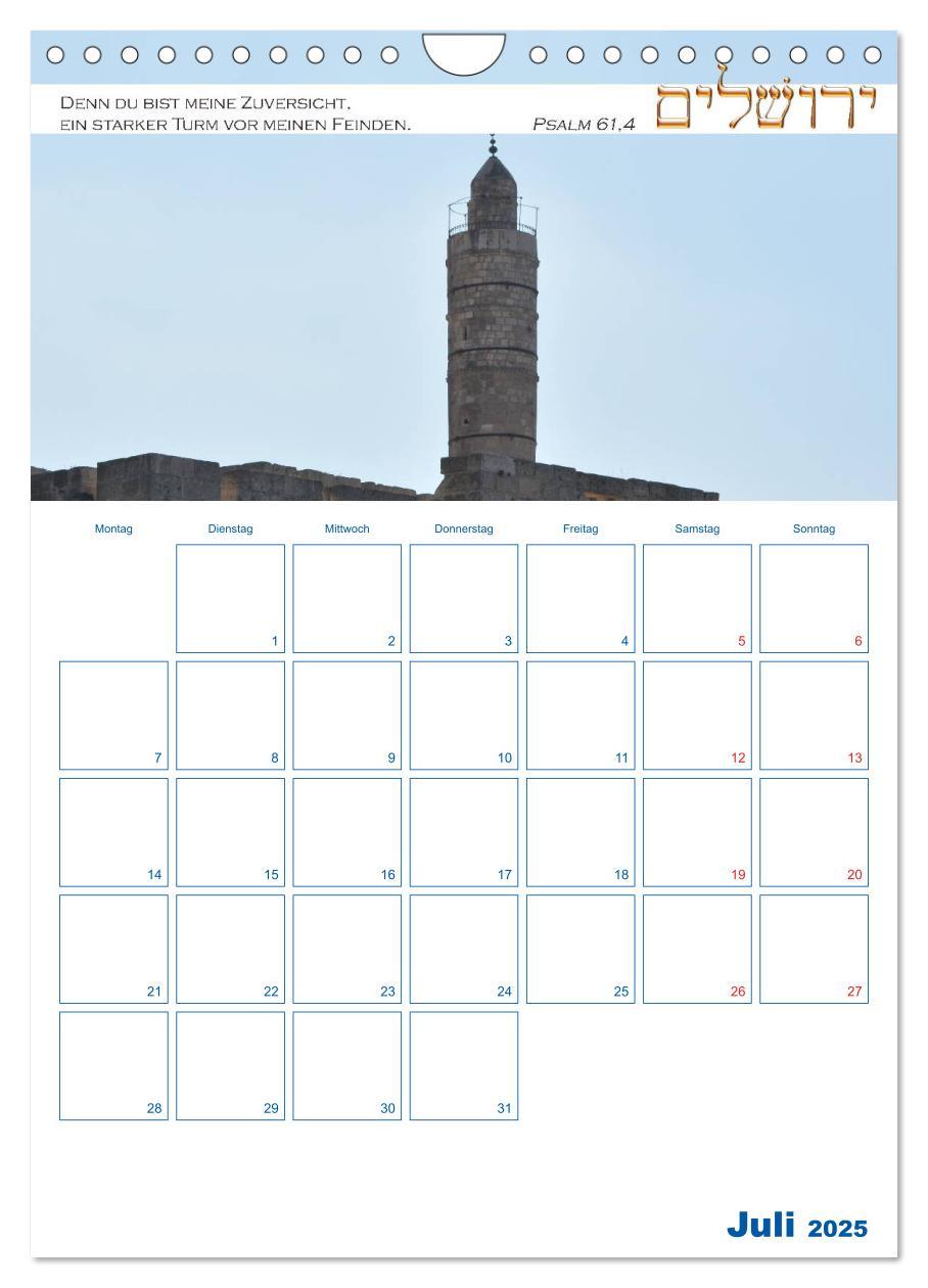 Bild: 9783457026823 | Jerusalem Kalender mit Bibelworten und Planer! (Wandkalender 2025...