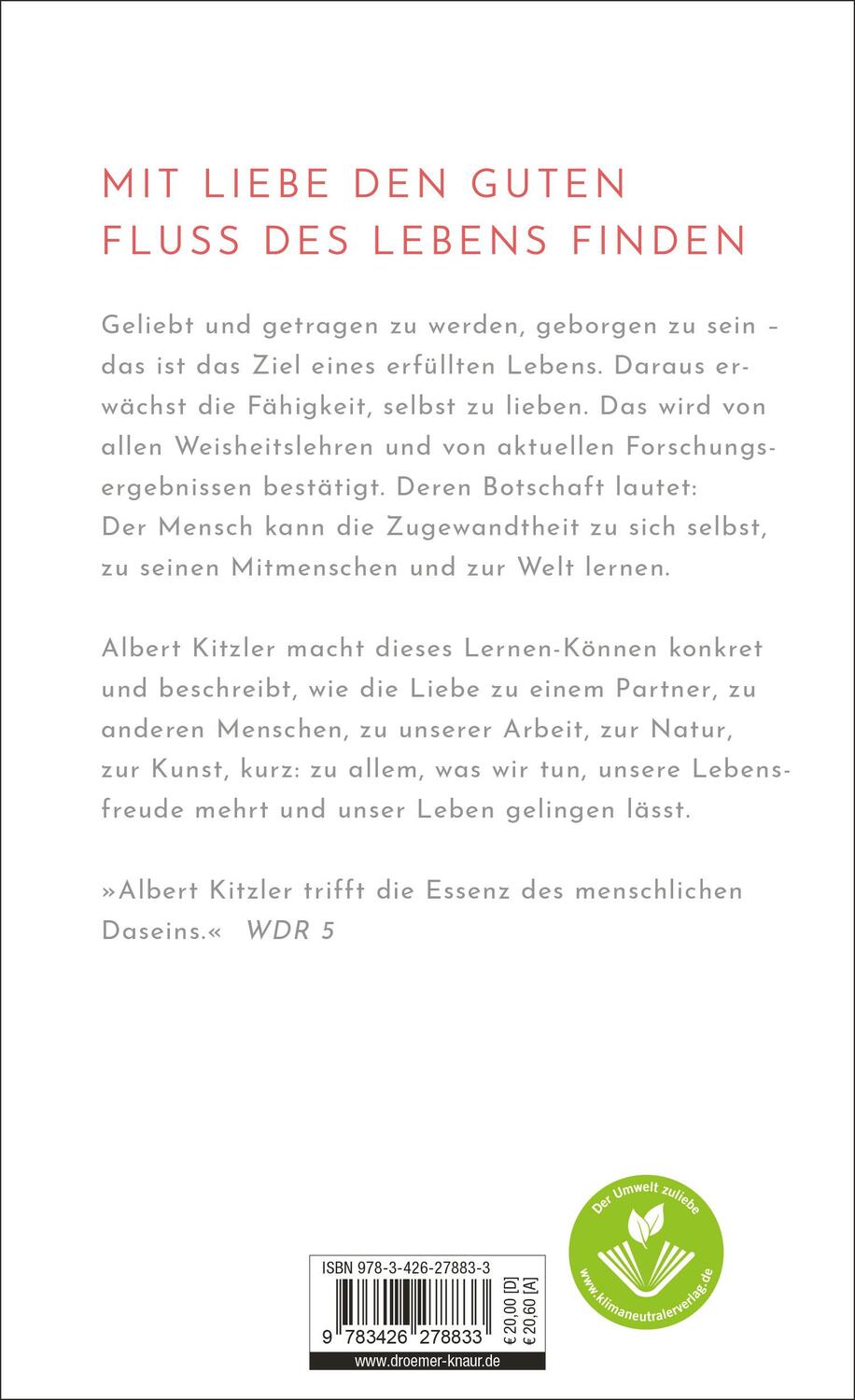 Rückseite: 9783426278833 | Die Weisheit der Liebe | Albert Kitzler | Buch | 288 S. | Deutsch