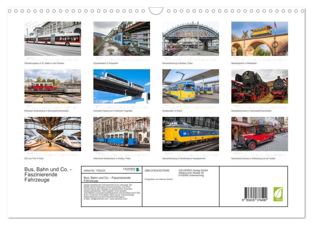 Bild: 9783435376490 | Bus, Bahn und Co. - Faszinierende Fahrzeuge (Wandkalender 2025 DIN...