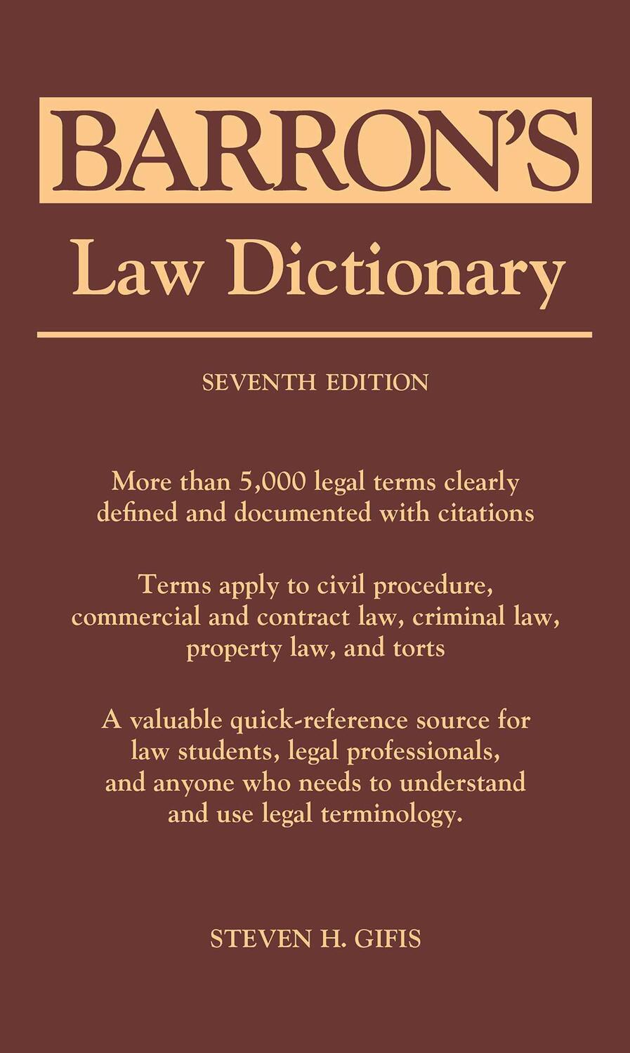 Cover: 9781438006956 | Law Dictionary | Steven H. Gifis | Taschenbuch | Englisch | 2016