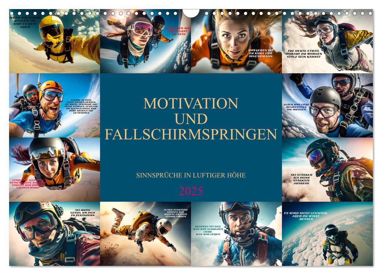 Cover: 9783383910135 | Motivation und Fallschirmspringen (Wandkalender 2025 DIN A3 quer),...