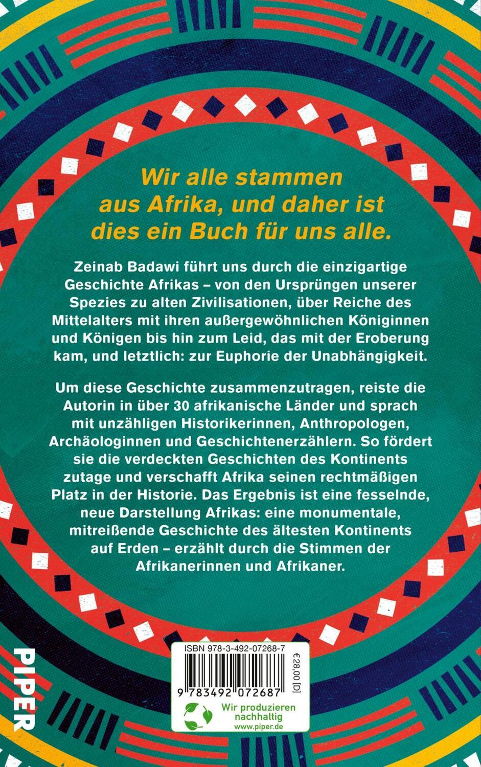 Rückseite: 9783492072687 | Eine afrikanische Geschichte Afrikas | Zeinab Badawi | Buch | 512 S.