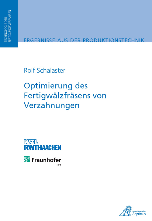 Cover: 9783863590604 | Optimierung des Fertigwälzfräsens von Verzahnungen | Rolf Schalaster