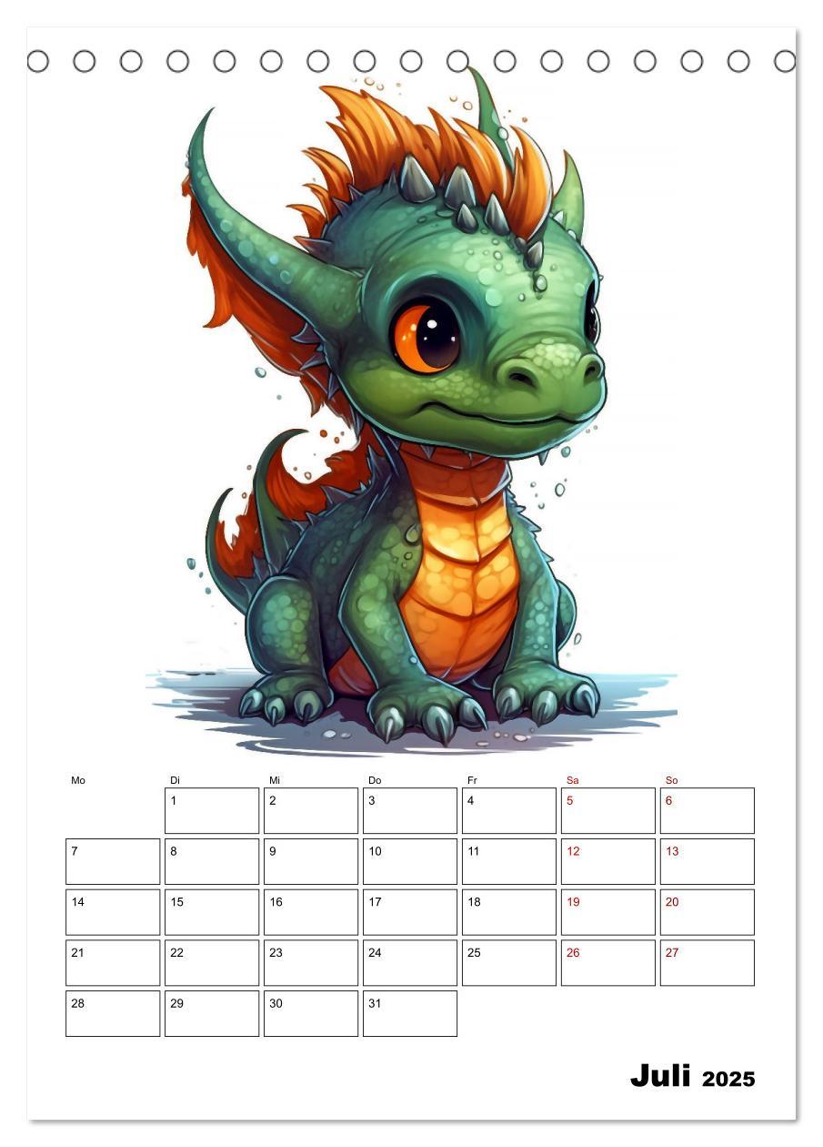 Bild: 9783435873708 | Niedliche Drachen (Tischkalender 2025 DIN A5 hoch), CALVENDO...