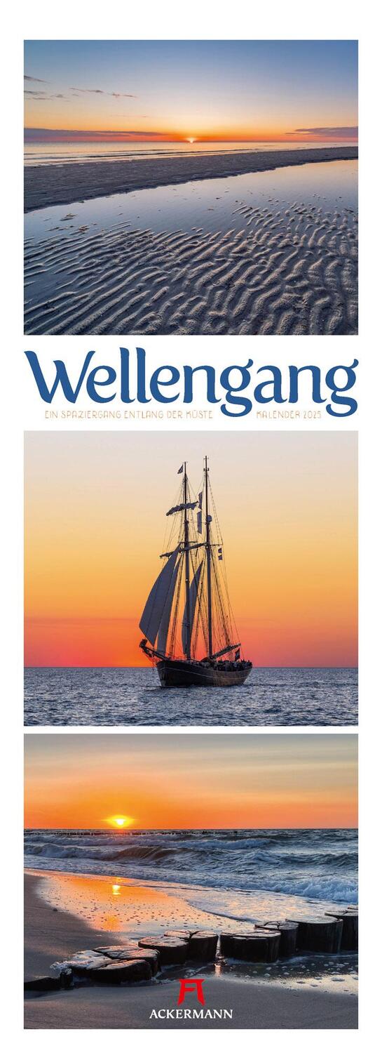 Cover: 9783838425481 | Wellengang - Ein Spaziergang entlang der Küste Triplet-Kalender 2025