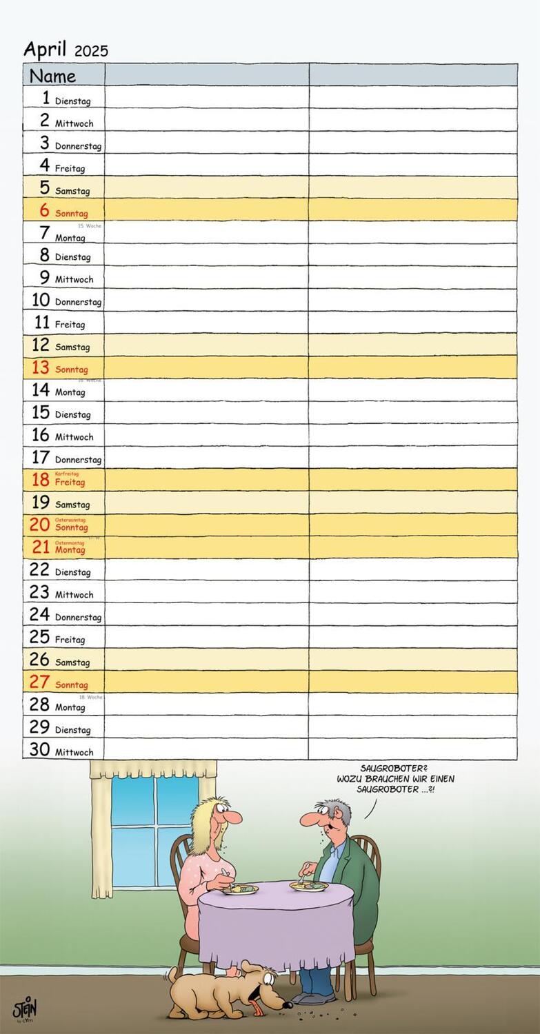 Bild: 9783830321811 | Uli Stein Timer für zwei 2025: Monatskalender für die Wand | Uli Stein