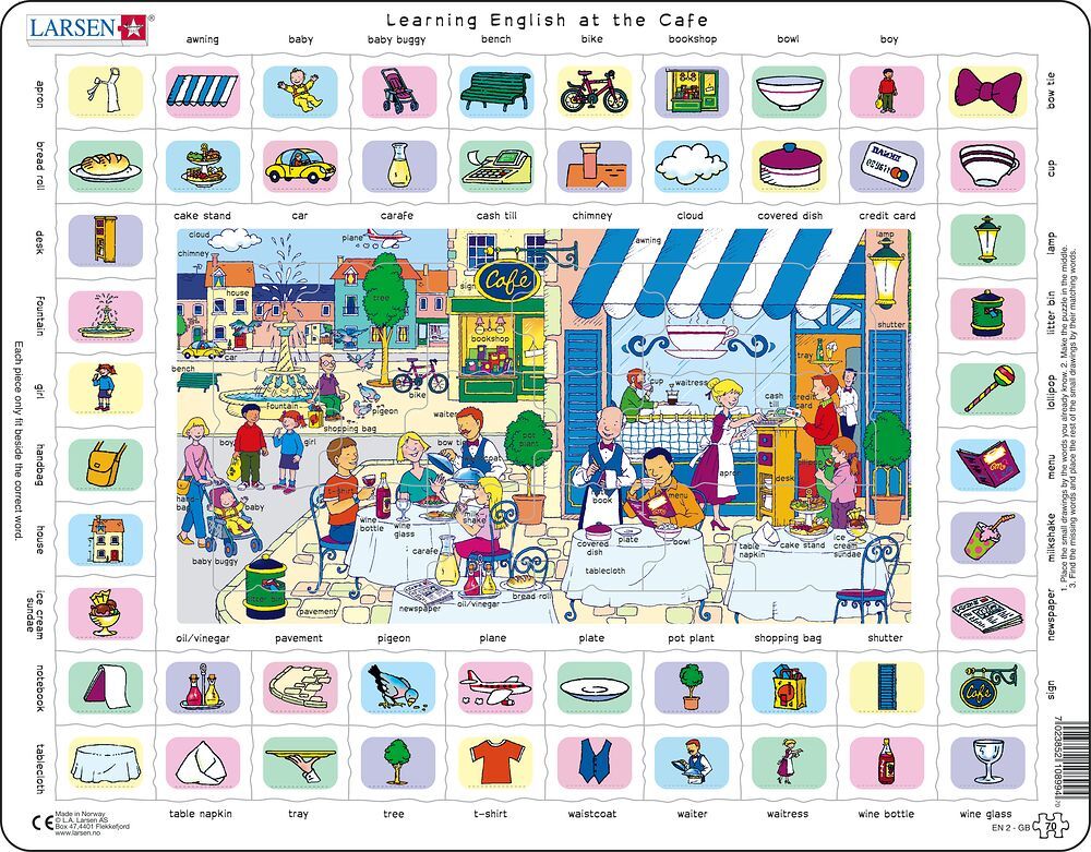 Cover: 7023852108994 | Puzzle - Learning English (2) at the Cafe | Puzzle | Larsen