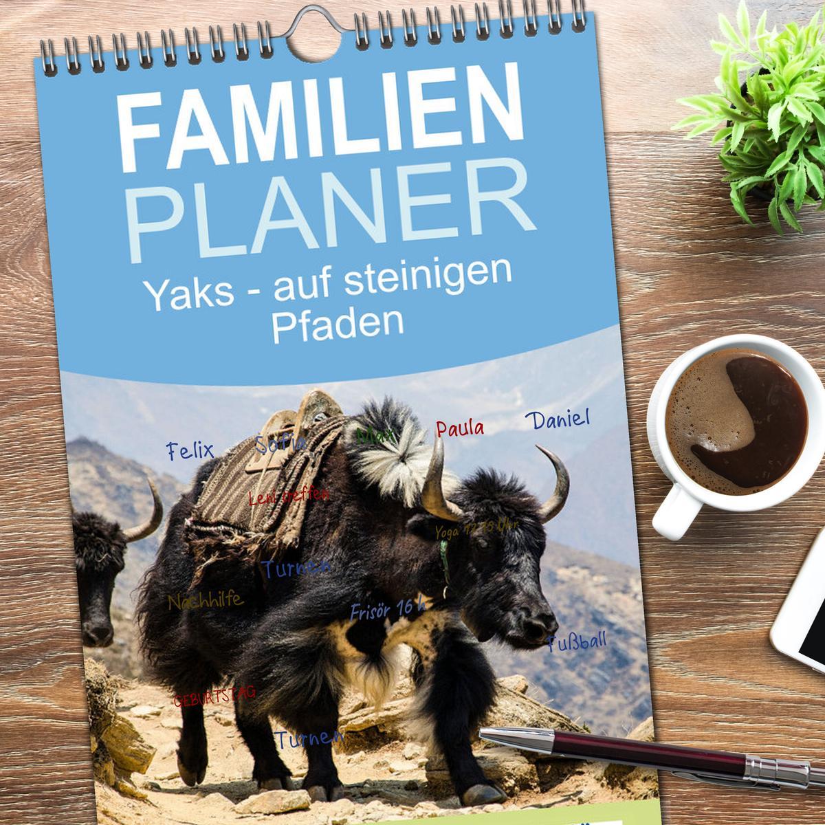 Bild: 9783457096376 | Familienplaner 2025 - Yaks - auf steinigen Pfaden mit 5 Spalten...