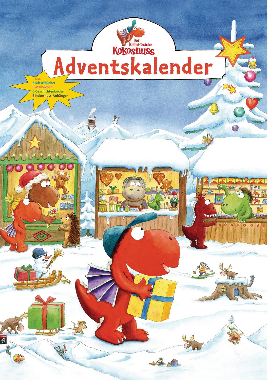 Cover: 9783570156407 | Der kleine Drache Kokosnuss Adventskalender | Auf dem Weihnachtsmarkt