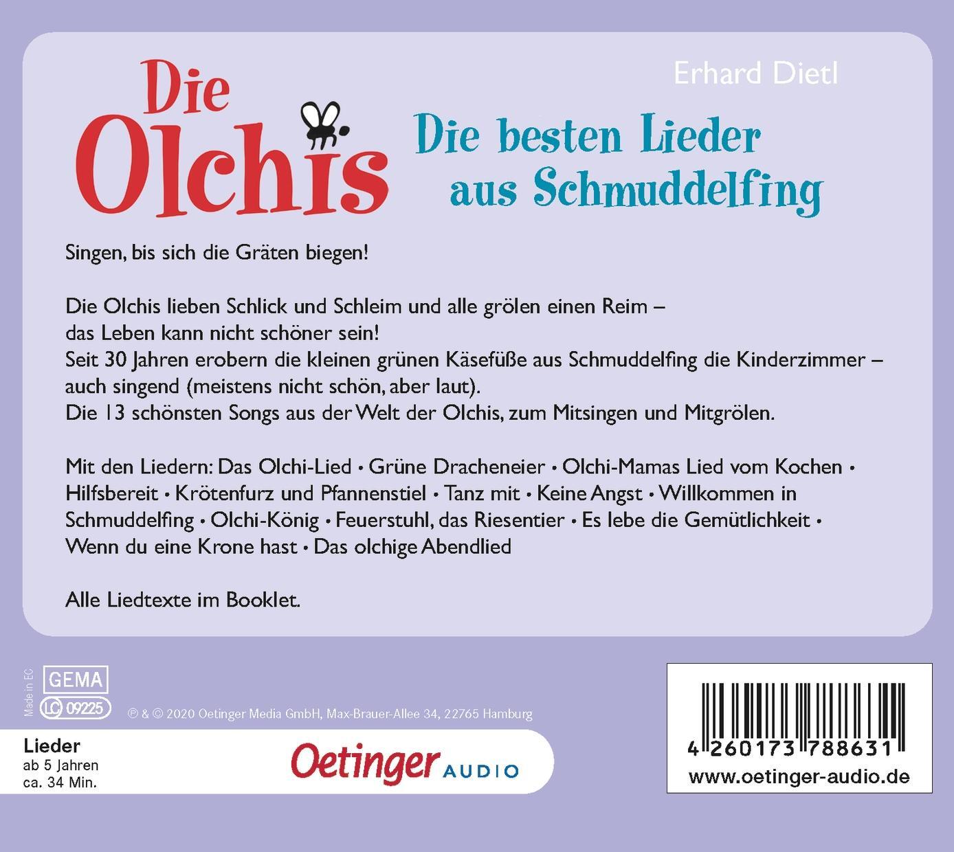 Rückseite: 4260173788631 | Die Olchis. Die besten Lieder aus Schmuddelfing | Erhard Dietl | CD